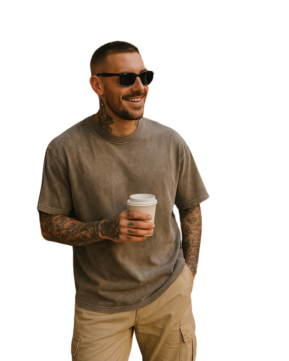 Conjunto de camisetas oversized de algodón casual - Paquete de 3