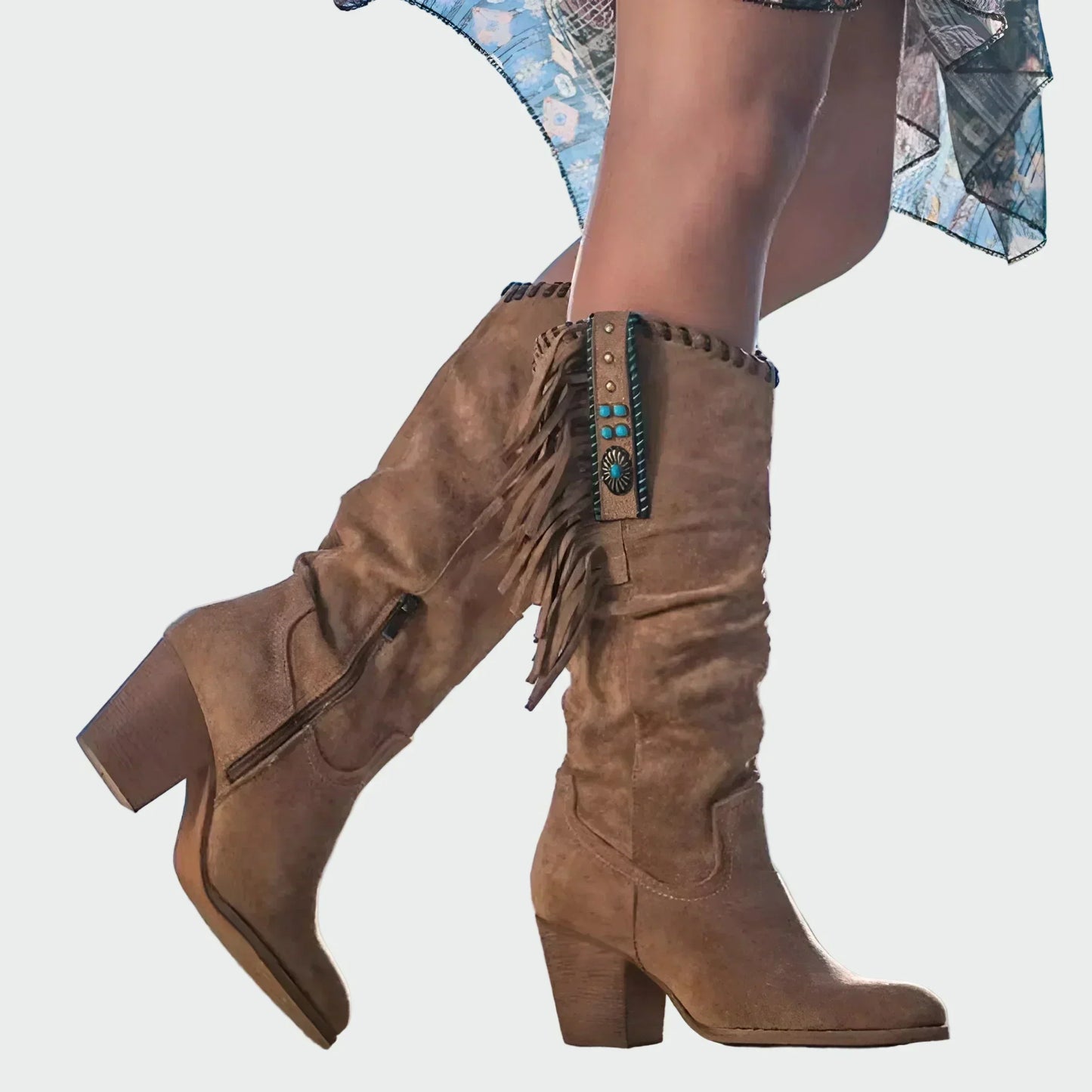 Luna - Botines Boho-Western con Flecos