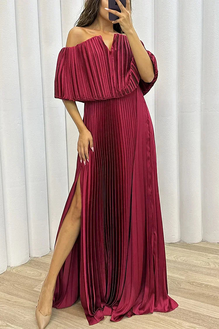 Vestido maxi Plisado Elegante
