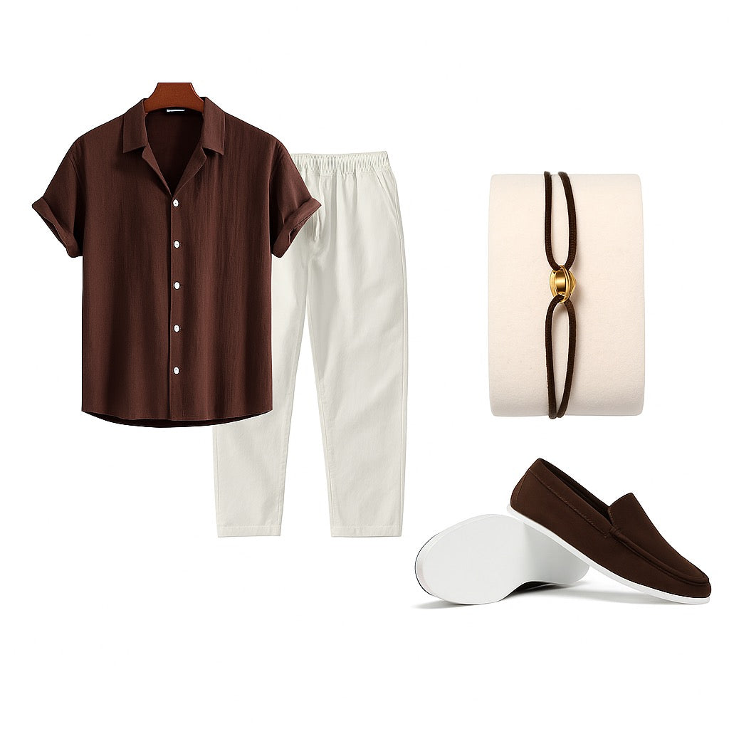 Conjunto de 4 piezas - Castaño