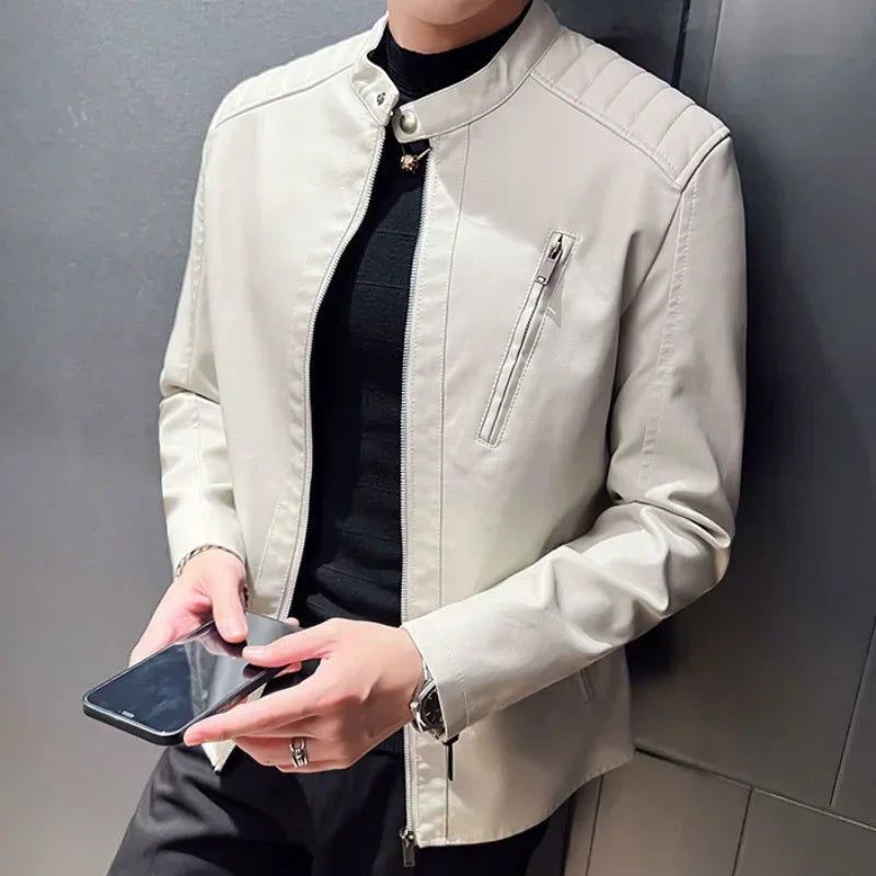 Chaqueta de cuero elegante