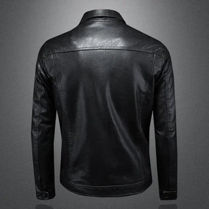 Chaqueta de Cuero Premium en Estilo Motocicleta
