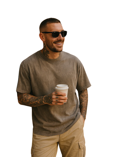 Conjunto de camisetas oversized de algodón casual - Paquete de 3