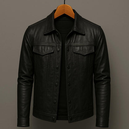 Chaqueta de Cuero Premium en Estilo Motocicleta