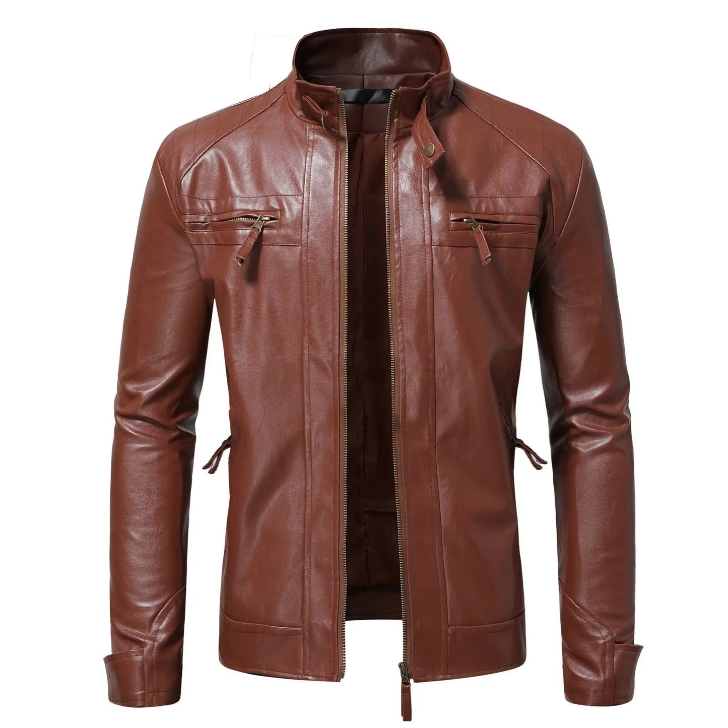 Elegante chaqueta de cuero para hombres